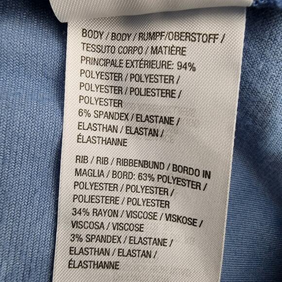 Denim & Co. Active Women Velour Pullover Sweatshirt Rib Trim Blue Medium A346271 - Picture 9 of 10